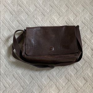 BRICS croc print laptop bag